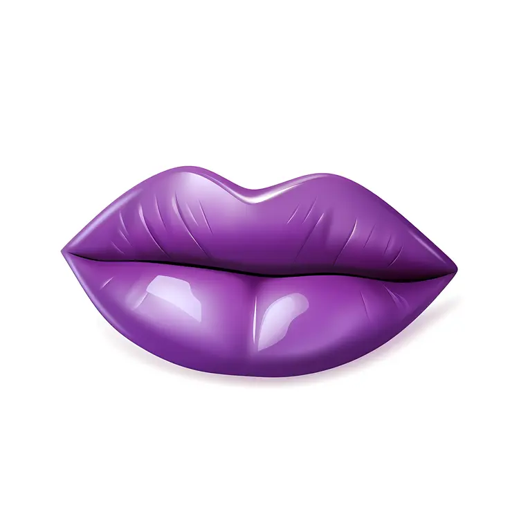 Purple Lips Illustration for Beauty and Makeup Concept