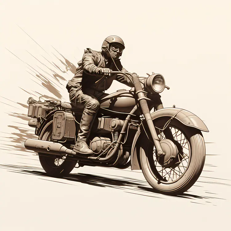 Vintage Motorcycle Rider Illustration