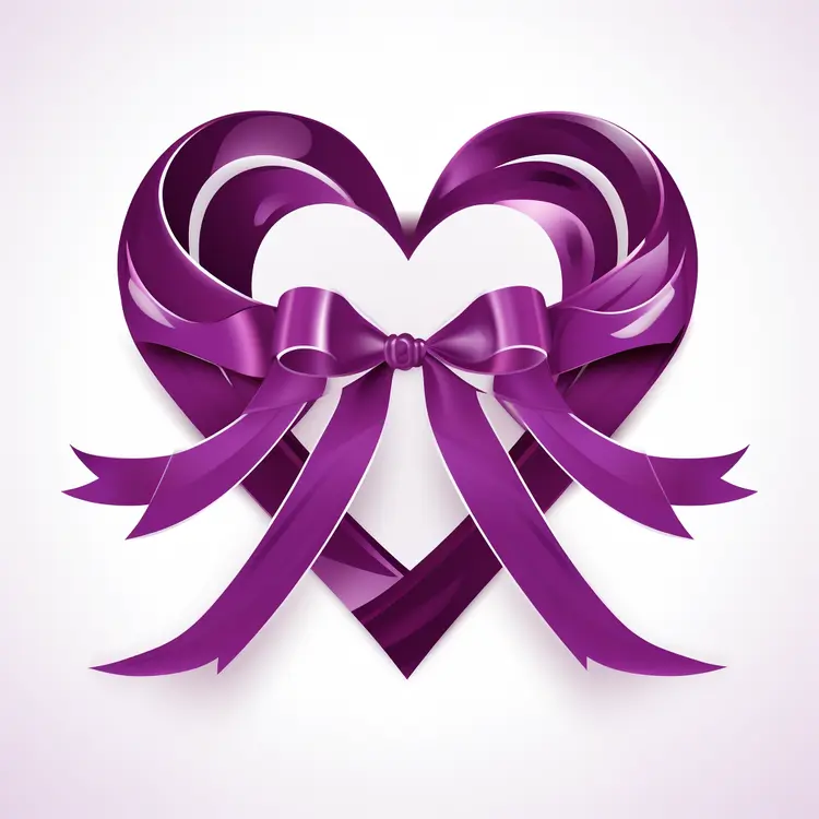 Elegant Purple Ribbon Heart for Valentine's Day