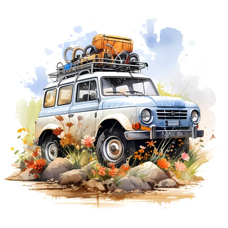 Adventure Off-road Vehicle with Luggage