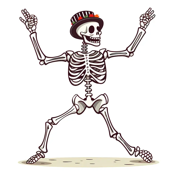 Dancing Skeleton with Hat