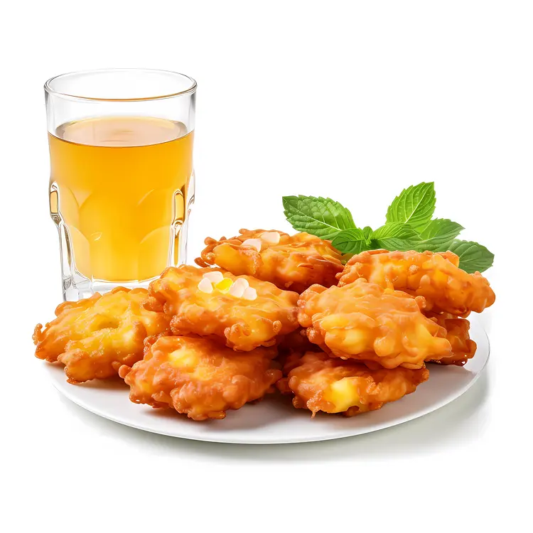 Delicious Fritters with Refreshing Drink