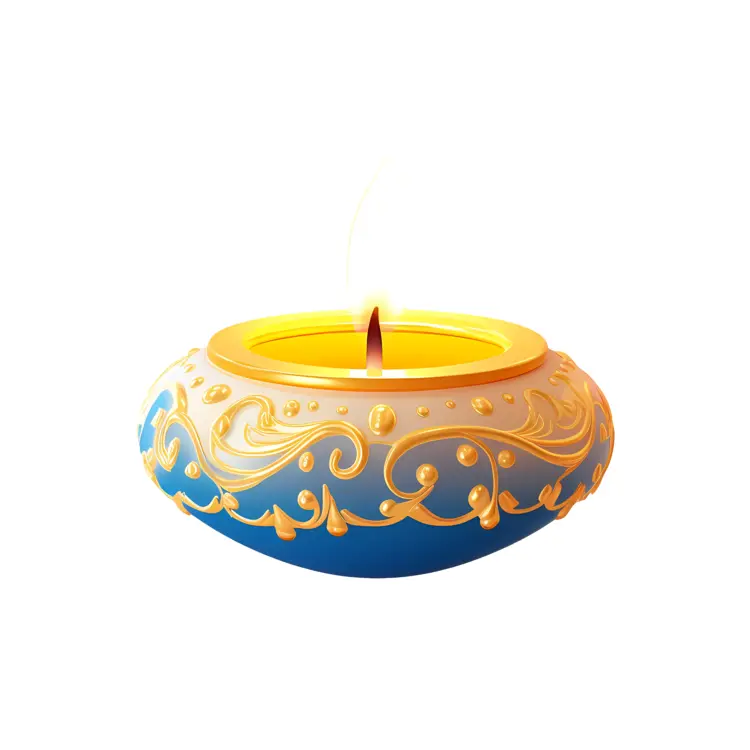 Decorative Diya Lamp with Flame