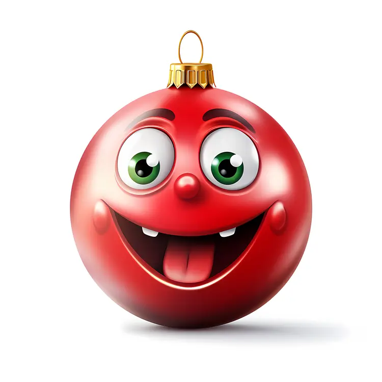 Smiling Red Christmas Ornament