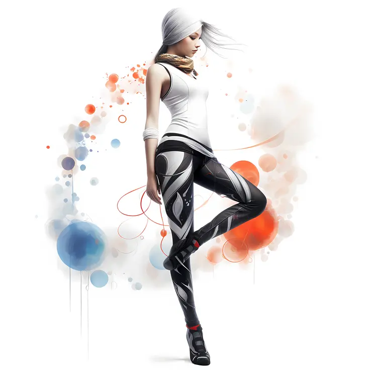 Stylish Woman in White and Black