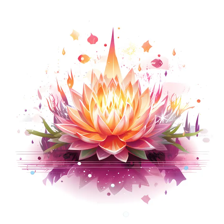 Lotus Flower with Candle for Loy Krathong