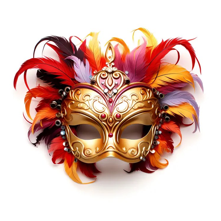 Golden Feather Mask for Luxurious Events