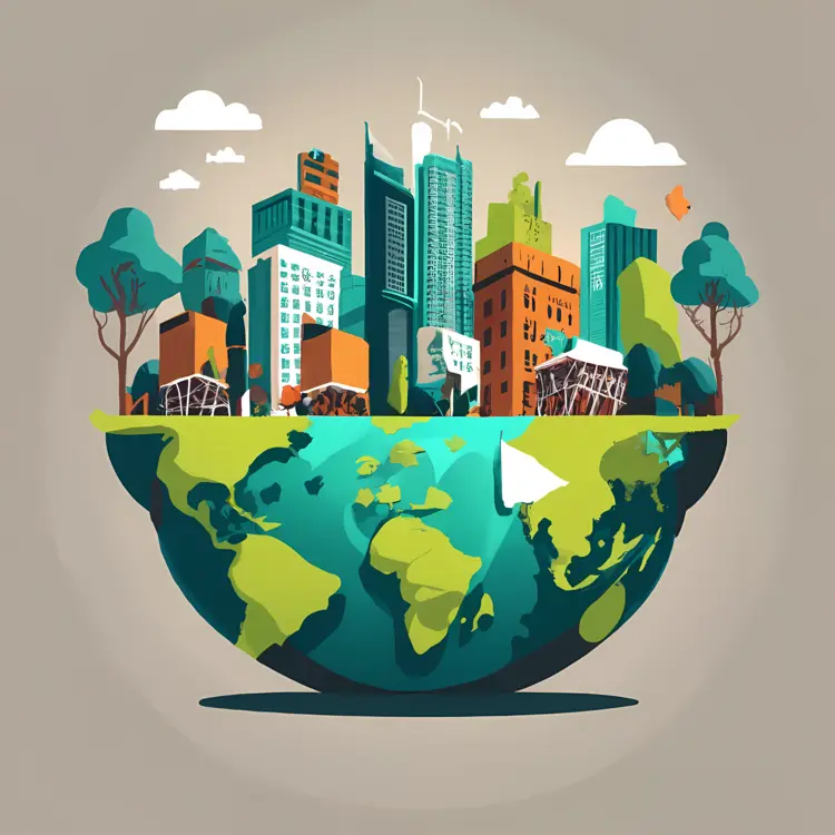 Cityscape with Greenery