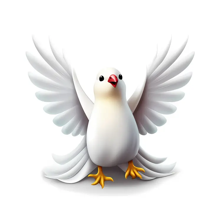 White Dove with Spread Wings