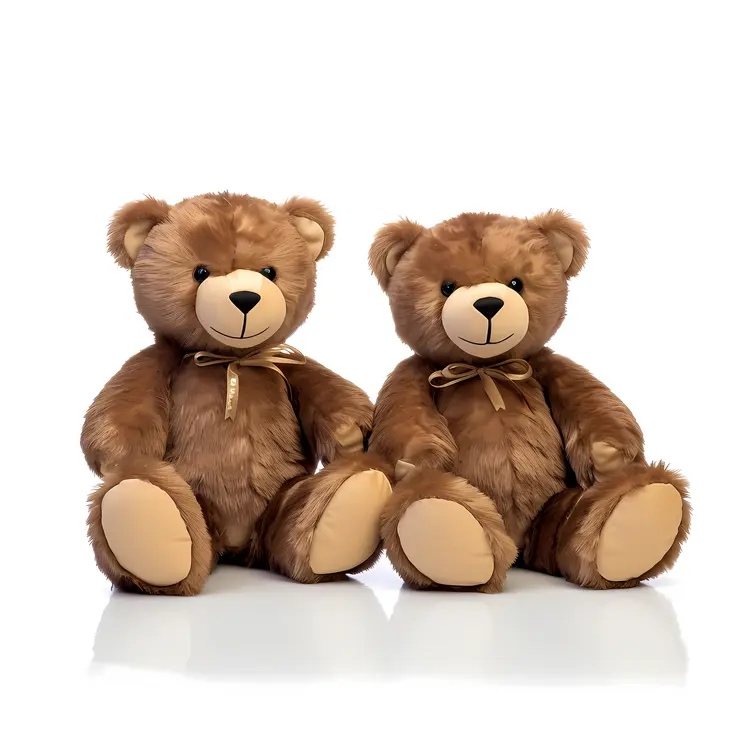 Adorable Pair of Brown Teddy Bears