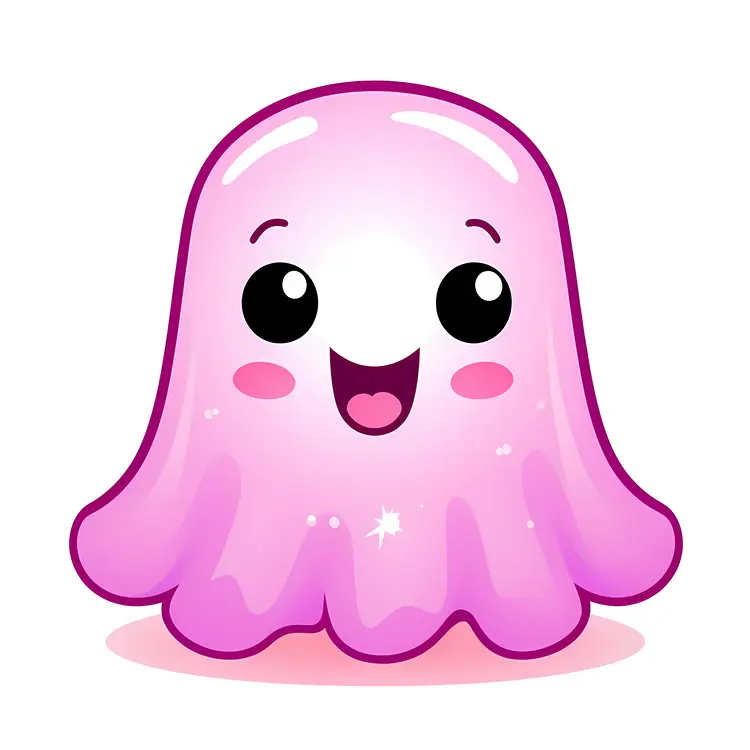 Cute Pink Cartoon Jellyfish