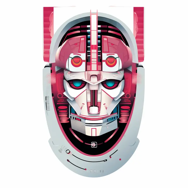 Futuristic Robot Head Illustration