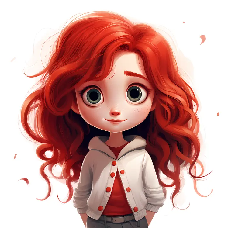 Red-haired girl with big eyes