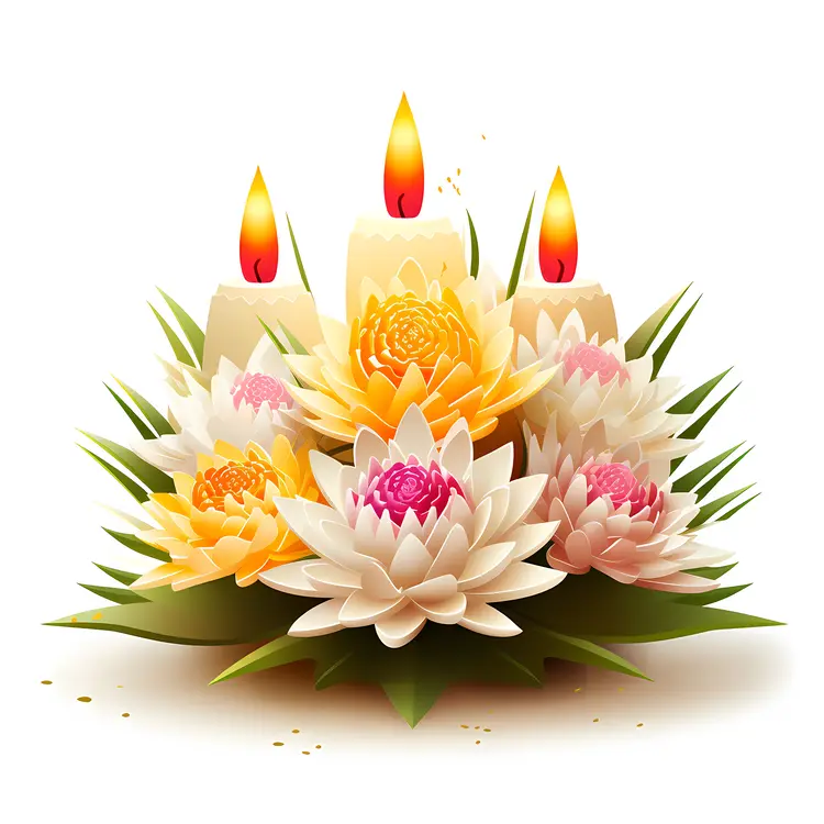Lotus Flowers with Candles