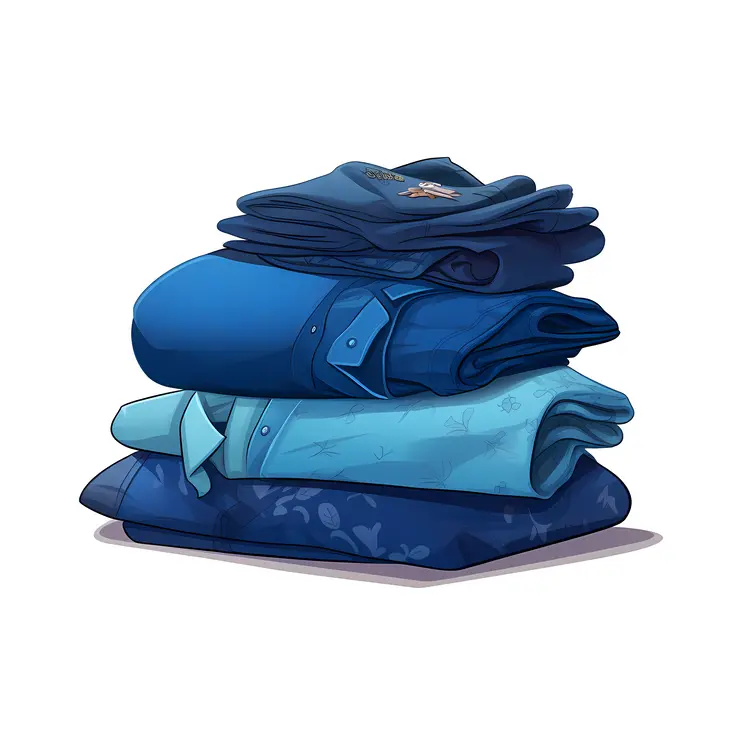Various Shades of Blue Folded Clothes