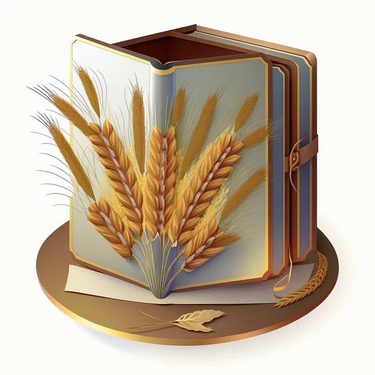 Harvest Book with Wheat Decoration