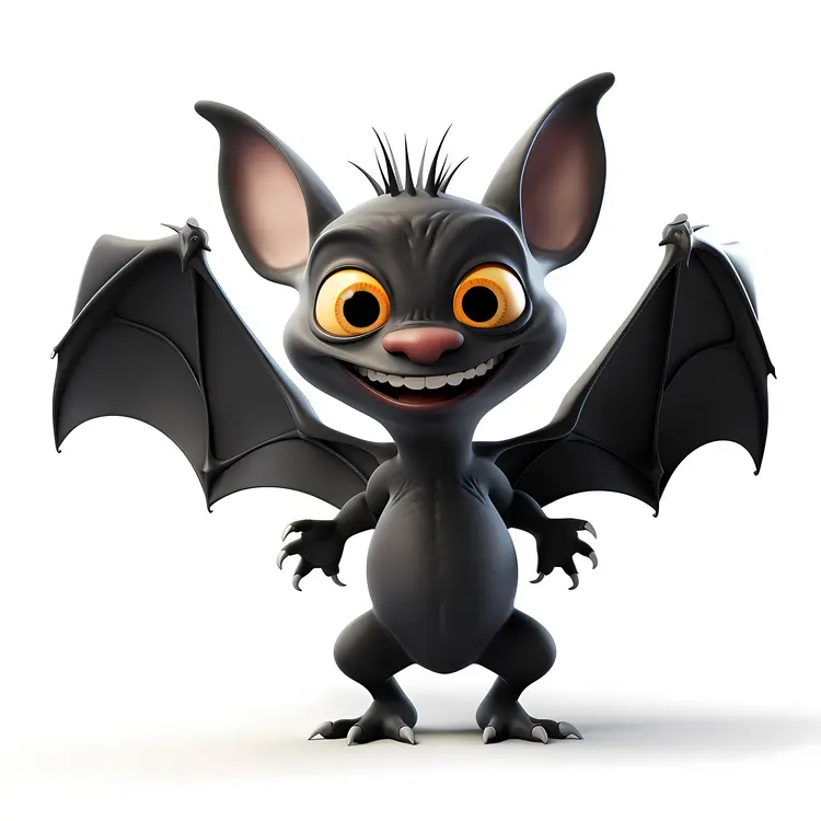 Cute Cartoon Bat Character