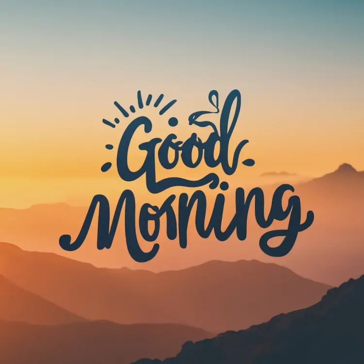 Good Morning Text with Mountain Sunrise