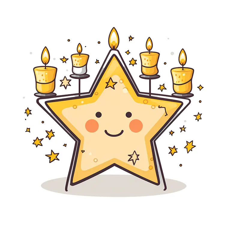Cute Yellow Star Candle Decoration