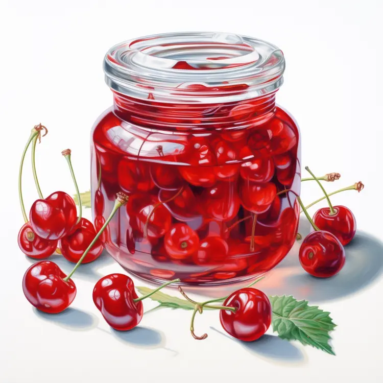 Fresh Cherry Jar Illustration