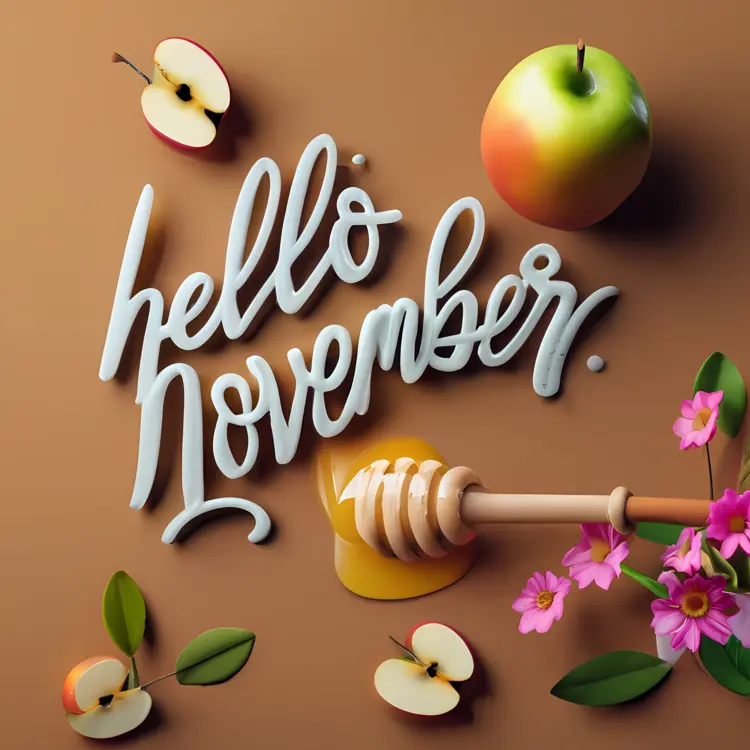 Hello November with Apples and Honey