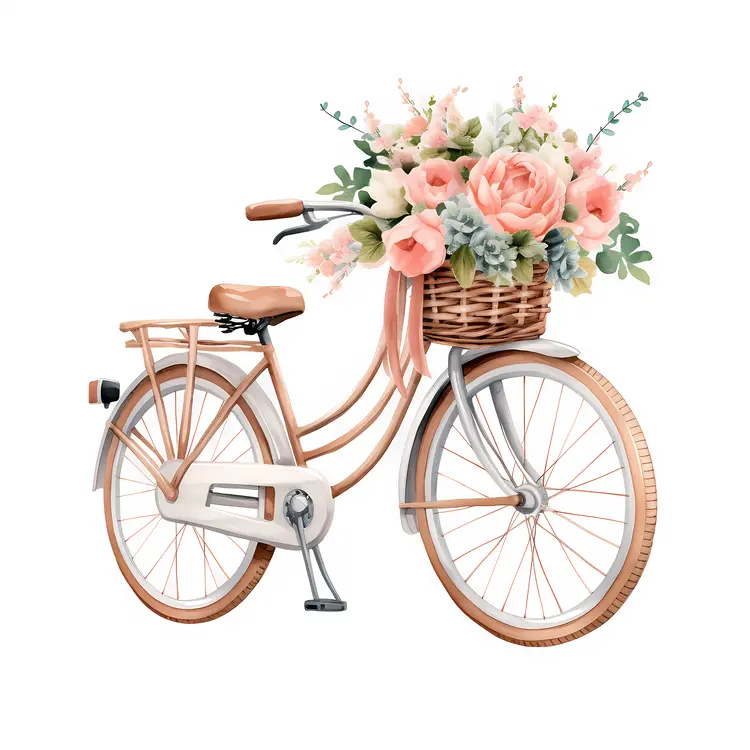 Vintage Bicycle with Floral Basket