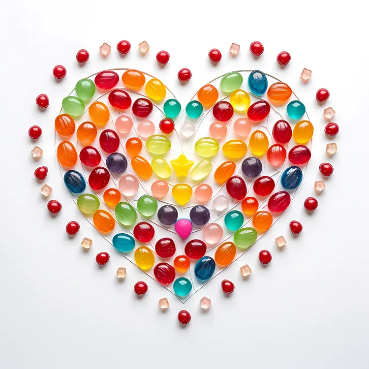 Heart Shape Made of Colorful Candies