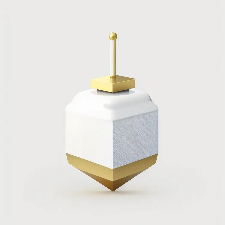 Elegant White and Gold Dreidel for Hanukkah