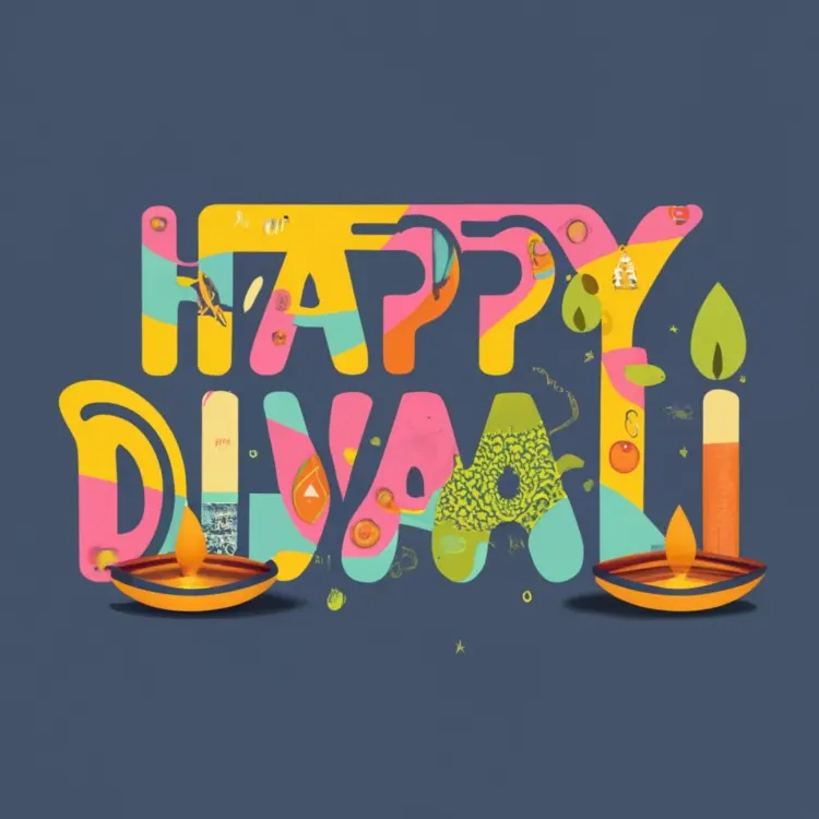 Happy Diwali with Colorful Lights