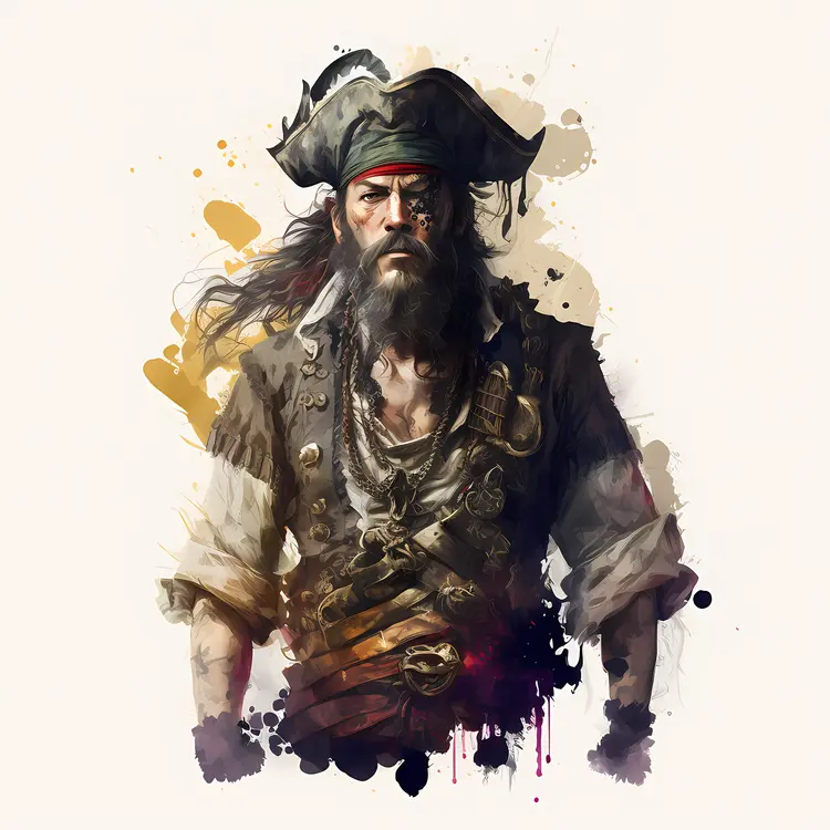 Fierce Pirate with Hat and Beard