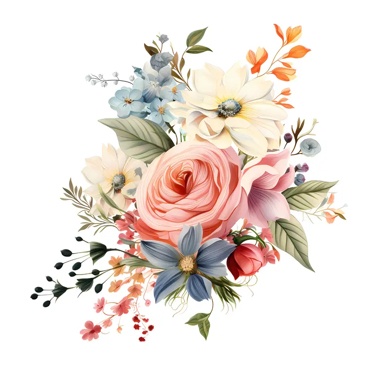 Beautiful Floral Bouquet with Roses and Daisies