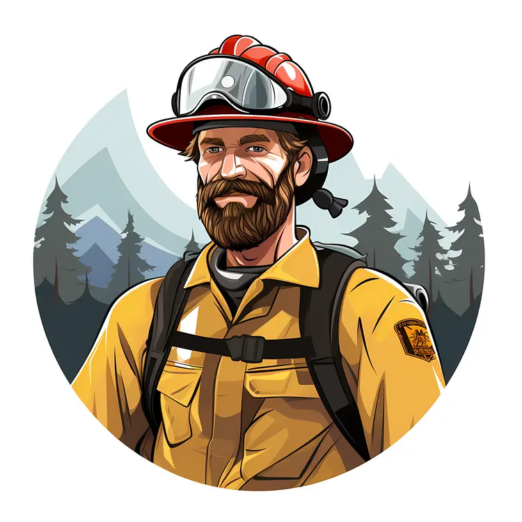 Portrait of a Firefighter in Forest