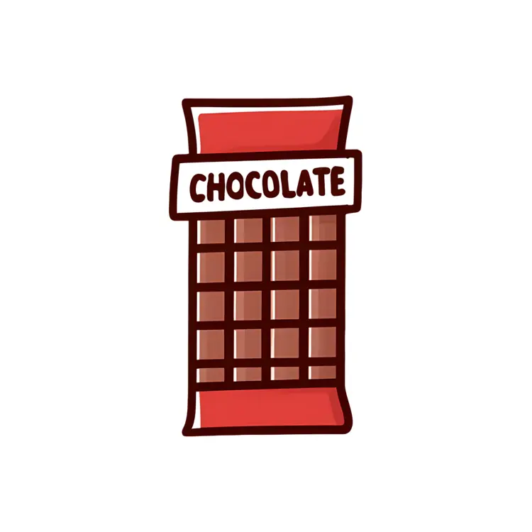 Simple Chocolate Bar with Red Wrapper