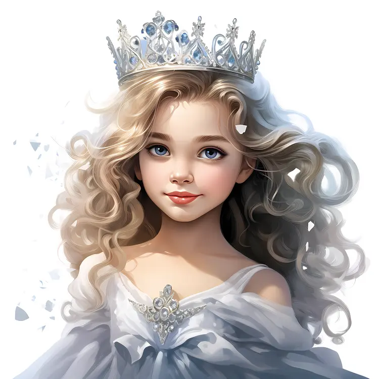 Young Girl in Crown with Jewelry