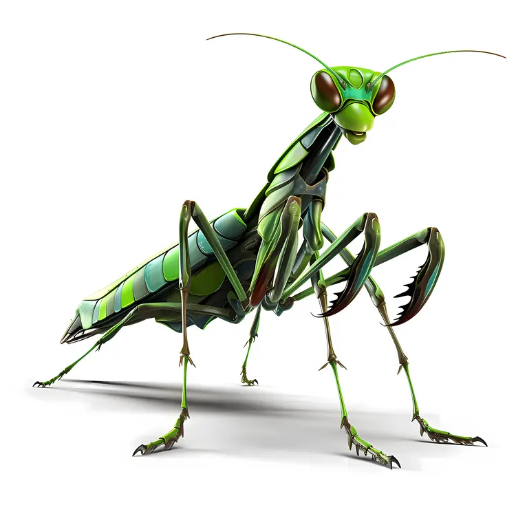 Realistic Praying Mantis in Green
