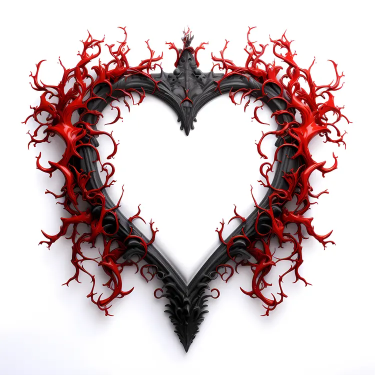 Heart Frame with Red Thorns