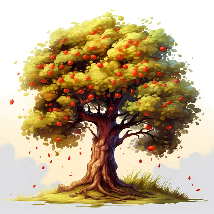 Apple Tree with Lush Foliage