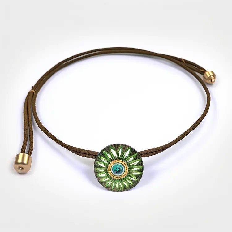 Elegant Green Bracelet with Decorative Center