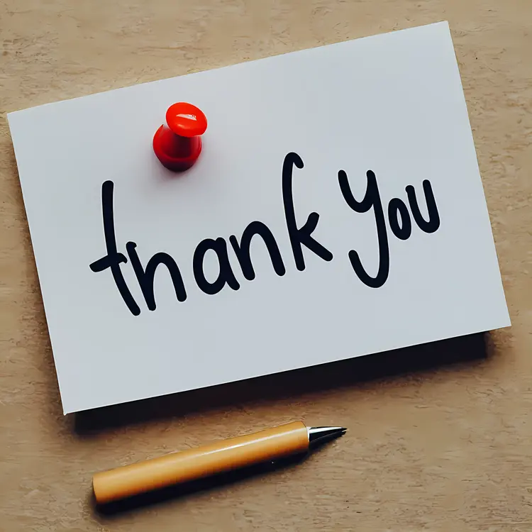 Thank You Note with Pin