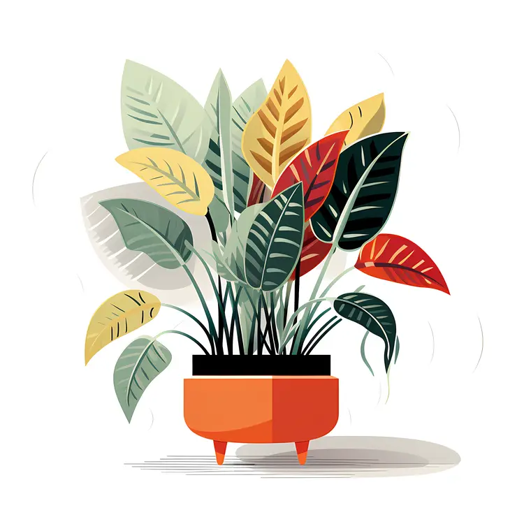 Artistic Plant with Colorful Leaves