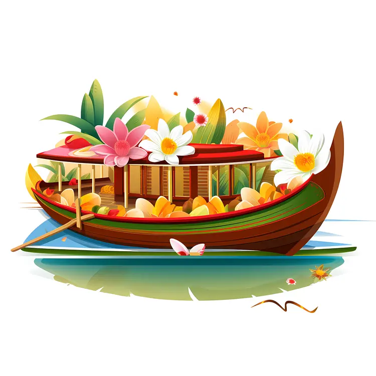 Beautiful Floral Decorated Boat