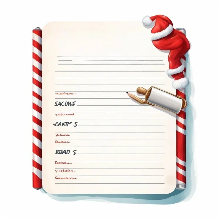Christmas List with Scroll and Pen