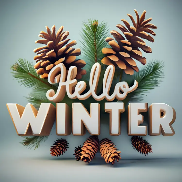 Hello Winter with Pinecones
