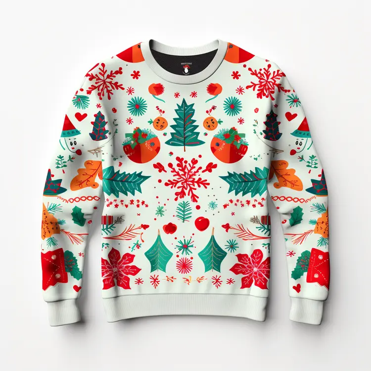 Festive Christmas Sweater with Holiday Designs