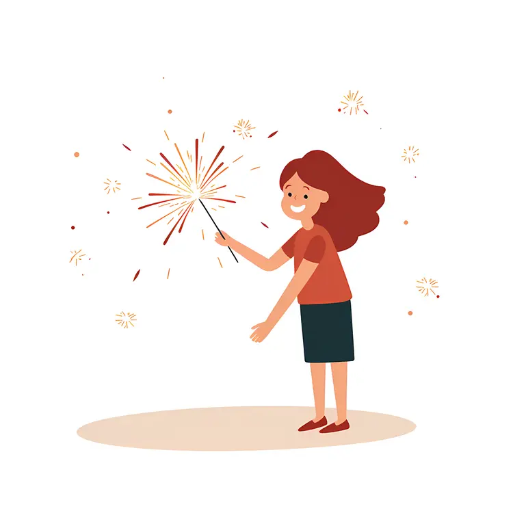 Girl Enjoying with a Sparkler