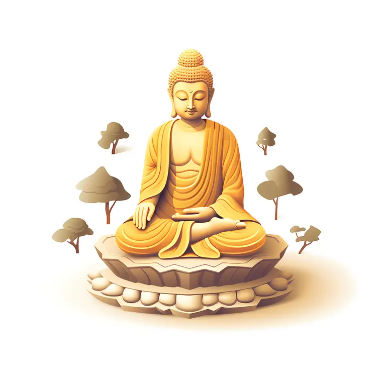 Golden Buddha Statue in Nature