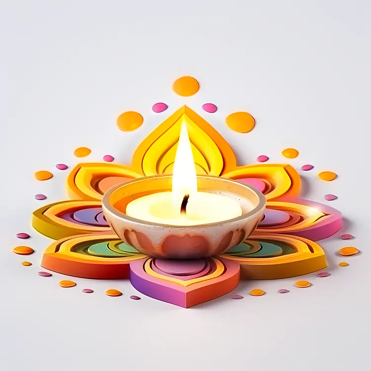 Colorful Candle for Diwali Celebration