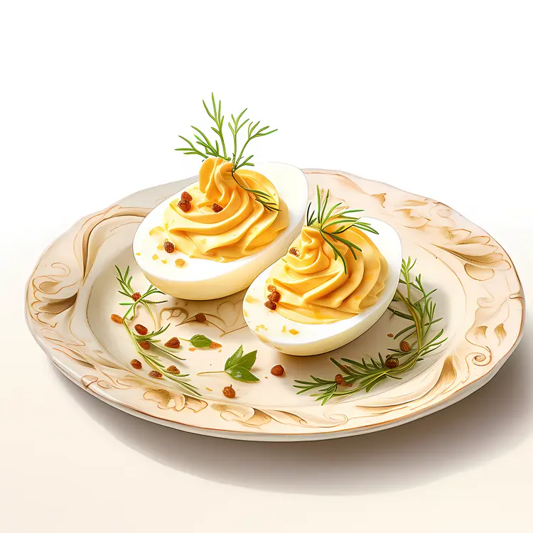 Yummy Deviled Eggs on a Fancy Plate