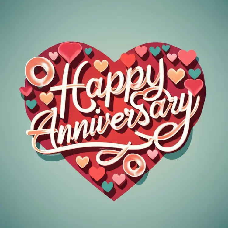 Happy Anniversary with Heart Pattern