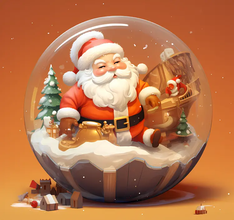 Santa Claus in Snow Globe